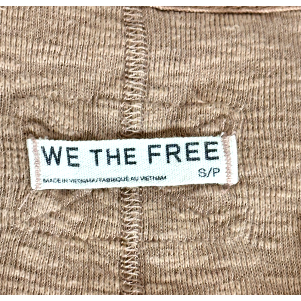 Free People Tan Brown Button-Up Ruffle Trim Cardigan - Picture 7 of 8